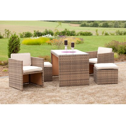 Balkonmöbel Lounge-Set Merano Savannagrau 11-teilig