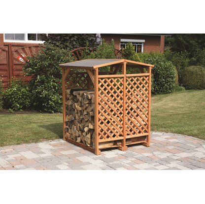 Kaminholzlager 120 cm x 118 cm x 148 cm Honigbraun