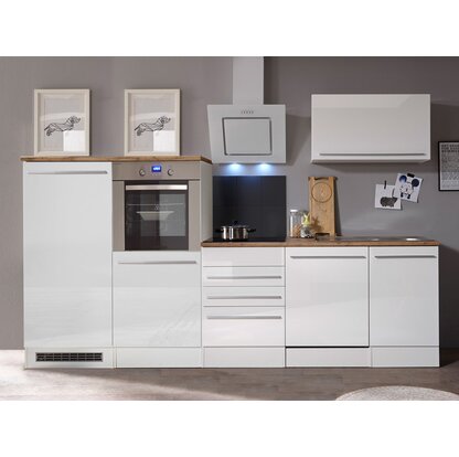 Respekta Premium Küchenzeile BERP290HWWC 290 cm Weiß Hochglanz