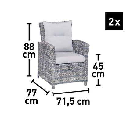 Lounge-Set mit Esstisch Vermont 6-teilig aus Polyrattan Wave Cliff