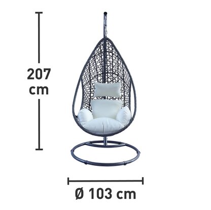 Hängesessel Pinamar aus Polyrattan Grau-Beige