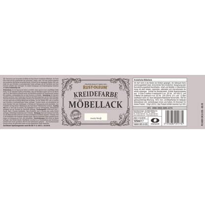 Rust-Oleum Möbellack Kreidefarbe Antikweiß Matt 125 ml