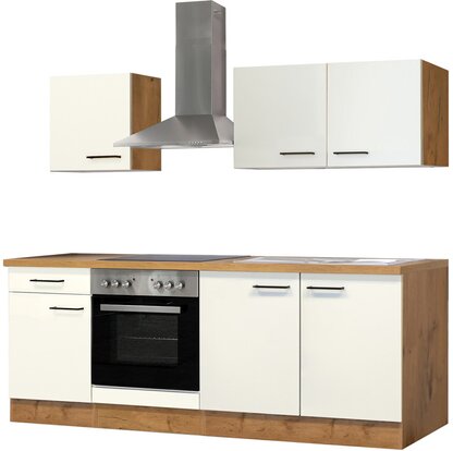 Flex-Well Exclusiv Küchenzeile Vintea 210 cm Magnolia-Lancelot Oak