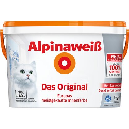 Alpinaweiß Wandfarbe Das Original spritzfrei matt 10 l